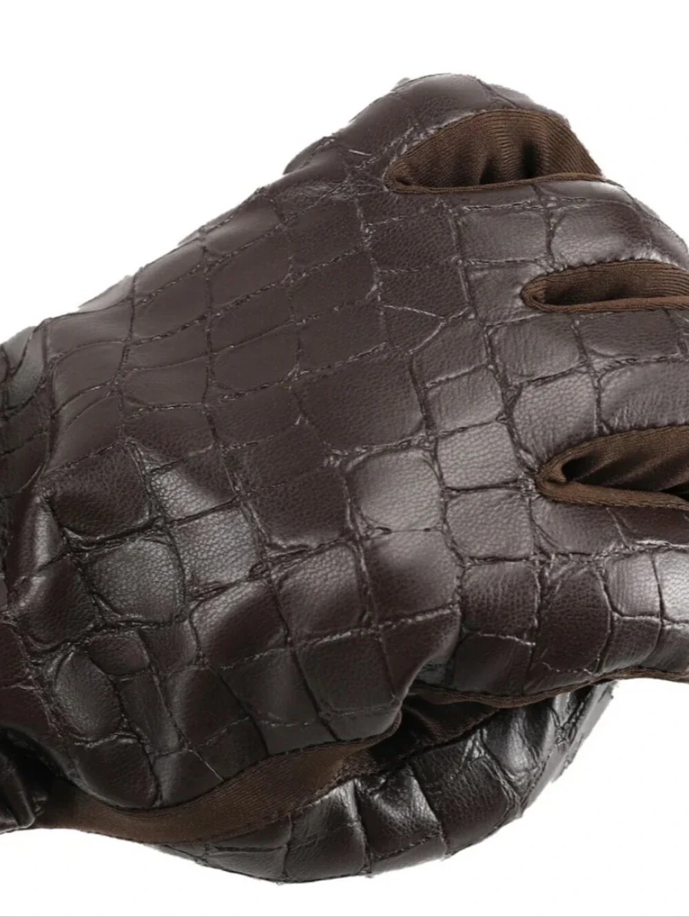 NEW Isotoner Women's Faux Croc Leather Gloves, Size S/M - Picture 3 of 10